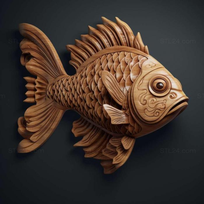 Nature and animals (Comet fish fish 1, NATURE_1709) 3D models for cnc